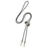 JrenBox Cowboyhut Schmuck Retro Kamera Halskette Leder Seil Männer Frauen Lange Pullover Kette Anhänger Halskette Geschenk Herren Bolo Krawatte Tie (Color : A, Size : 90cm)