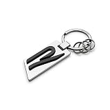 Volkswagen 5H6087010 Schlüsselanhänger Original R Logo Metall Silber/Chrom/Schwarz, M
