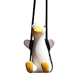 Richolyn Swinging Duck Car Ornament, Fun Duck Pendant with Cheek Color Cute White Duck for Car Interior Decor Geburtstagsgeschenk