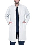 B-well Antonio Laborkittel Herren Arbeitskittel Herren Kittel mit Langen Ärmeln und 3 Taschen und verdeckter Befestigung mit Druckknöpfen (XL)