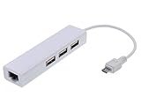 DigitCont 2. Generation Micro USB LAN Ethernet RJ45 Adapter mit 3 USB-Ports, kompatibel mit Fire Stick, Roku Streaming Stick und Chrome Stick, gebündelt mit 1,8 m Netzkab