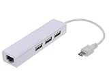 DigitCont 2. Generation Micro USB LAN Ethernet RJ45 Adapter mit 3 USB-Ports, kompatibel mit Fire Stick, Roku Streaming Stick und Chrome Stick, gebündelt mit 1,8 m Netzkab