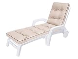 Auflagen für Deckchair, Liegenauflage, Gartenliege Auflage 201x55x8 cm Bequeme Polsterauflage für Sonnenliege, Liegestuhl, Kissen in Beig