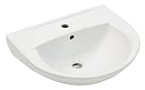 'aquaSu® Waschtisch marTa | 55 cm | Weiß | Waschbecken | Waschplatz | Bad | Badezimmer | Gäste-WC | Keramik | Design | Mit Üb