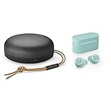 Bang & Olufsen Beosound A1 (2. Generation) – ein tragbarer, wasserdichter Bluetooth-Lautsprecher mit Mikrofon, Black Anthracite + Beoplay E8 Sport – zu 100% kabellose Sportkopfhörer, Oxygen B