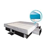 bellvita WASSERBETTEN SONDERAKTION SCHUBLADENSOCKEL inkl. Lieferung und AUFBAUSERVICE durch Fachpersonal, 180 cm x 220 cm (schwarz)