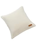 Bio Strick-Kissenbezug 100% Bio-Baumwolle (kbA) GOTS zertifiziert, Elfenbein, 40 x 40