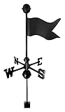 JJDSN Flagge Metall Wetterfahne mit Dachhalterung, Wetterhahn Windrichtungsanzeige Edelstahl Wetterfahne Windblown Flying Flag Shape Dekoration für Outdoor Farm Yard Roof Garden Metal W