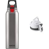 SIGG Hot & Cold ONE Brushed Thermo Trinkflasche (0.5 L), schadstofffreie und isolierte Trinkflasche & WMB ONE Top Anthracite Verschluss (One Size), Ersatzteil für SIGG Trink