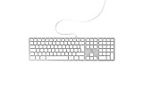Mobility Lab ML311142 wired Tastatur mit dem deutschen QWERTZ Tastaturlayout für Mac- Weiß/Silb