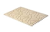 UPP Outdoor Gartenplatten Klickfliesen 30 x 30 cm | Wetterfester Bodenbelag für Balkon, Garten & Terrasse | Einfach & Schnell verlegt [6 STK, Naturstein]