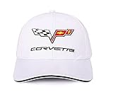 Slvoefi Corvette Racing Cap, Baseballkappe, Stingray Racing Team Hut, Auto-Logo, bestickt, Unisex, verstellbare Mütze, C6 Weiß, Einheitsgröß