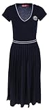 derbe Hamburg Damen Plissee-Kleid Retro V-Auschnitt, Größe:M, Hamburg Farben:Navy