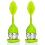 iNeibo Teesieb Für Losen Tee Teeei Lustig Teefilter Tee Ei Sieb Aus Premium Edelstahl Und Silikon Tee Filter Tea Strainer Tea Infuser Teekugel 2er Pack