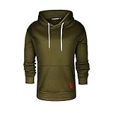 RYTEJFES Herren Pullover mit Kapuze Langarm Kapuzenpullover Einfarbig Hoodie Lange Ärmel Hooded Sweatshirt mit Kordelzug und Kängurutasche Kapuzenp