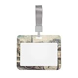 Ausweishalter Clip Retro Fahrrad neben der Kathedrale Notre Dame in Paris Ausweishalter mit Lanyard im horizontalen Stil Haltbarer Ausweishalter für Büros, Schulen, Arbeitsp