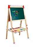 Coemo Doppelseitige Standtafel Leonardo Kinder Schreibtafel Maltafel Kindertafel magnetisch Holz mit Ablagefach Kreidetafel höhenverstellbar S