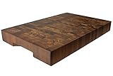 Cuisine Romefort | Hackblock aus Thermobuche Stirnholz | Massives Schneidebrett mit Griffen | Antibakteriell Holz Geölt (XXL | 60 x 40 x 7 cm)