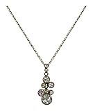 Konplott Water Cascade Kette mit Anhänger Designer Mode-Schmuck mit Swarovski Elements | Halskette mit Glitzer-Steinen für Damen in Beige | Schönes Geschenk