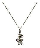 Konplott Water Cascade Kette mit Anhänger Designer Mode-Schmuck mit Swarovski Elements | Halskette mit Glitzer-Steinen für Damen in Beige | Schönes Geschenk