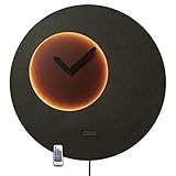 Ø 40cm große LED Wanduhr lautlos Luna Kupfer Optik 3D Designer Mond Uhr Ziffernblatt warmweiss beleuchtet mit Fernbedienung