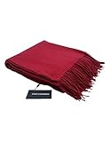 State Cashmere Fransendecke aus 100% reinem Kaschmir – 150 cm x 130 cm, unübertreffbar weich und gemü