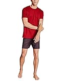 CALIDA Herren Casual Festival kurz Pyjamaset, Haute Red, 46-48