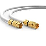 10m Satkabel 135 db Quick F-Stecker Schnellstecker Sat TV Kabel DIGITAL Antennenkabel Koaxial Router Anschlusskabel HD 4K UHD