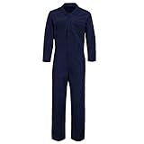 TiaoBug Herren Jumpsuit Overalls Polizei Polizist Kostüm Kurzarm Hemd Kentkragen Freizeithemd mit Brusttaschen Lange Hose Offizer Uniform Navy Blau C L