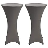 Beautissu 2er Set Stehtisch Hussen Ø 80-85 cm – Stella elastischer Strechüberzug für Bistrotische – Edles Stehtischhussen S