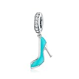 Charm-Anhänger High Heels, passend für Pandora-Armband, 925er Sterlingsilber, blaue E