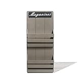 DRULINE Magazinhalter Zeitungständer Zeitschriftenhalter für Zeitungen Zeitschriften und Magazine zum Aufhängen Wohnzimmer-Regal | Landhaus-Stil | Holz-Regal Natur-Produkt | L x B x H 26 x 6 x 60 cm | G