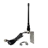 UAYESOK UKW Marine Antennenfuß Gummi 156-163Mhz Antenne mit 5m RG-58 Kabel PL259 Stecker W/Edelstahl L-Halterung & U-B