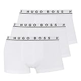 BOSS Herren Trunk 3P CO/EL Dreier-Pack Boxershorts aus Stretch-Baumwolle mit Logo am Bund,L,Weiß