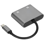 Shanrya Typ C zu HD Multimedia Interface 4K 60Hz Adapter, Starke robuste Multisystemkompatibilität 2 in 1 Typ C Dockingstation für Junge Leute für das Home O