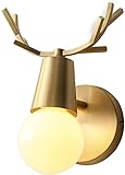 Liyabber LED Wandleuchte Messing, Moderne Kreative Wandlampe mit E27-Lichtquelle, Wandleuchte Geweihform für Schlafzimmer Wohnzimmer Flur Gang Badezimmer G