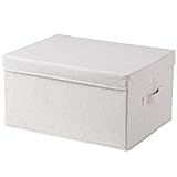 Large Fabric Storage Boxes with Lids,Foldable Cloth Storage Box,Fabric Clothes Container Great for Organizers Bedroom Closet Living Room Beig