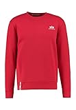 ALPHA INDUSTRIES Herren Basic Sweater Small Logo Sweatshirt, Rot (Speed red), M