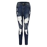 Damen Jeans Sexy High-Waist Persönlichkeit Zerrissene Slim-Fit Jeans Street Trend Fashion Casual Jeans M