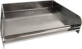 Grillfürst Universal Edelstahl Plancha - BBQ Grillplatte - Teppanyaki Pfanne - 32 x 28 cm - mit Auffang