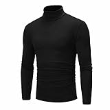 Herren Rollkragen Langarmshirt T-Shirts Slim Fit Rollkragenpullover Langarm Pullover Herbst Winter Rollkragenpulli Einfarbig Longsleeve Strickpullover Sweatshirt Unterzieh Elastisch Rollkrag