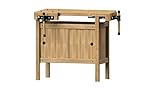 ANKE Hobelbank / Kinderhobelbank Modell 40 (Oberfläche Werkbankplatte gewachst, Korpus Naturbelassen; höhenverstellbar; 920 x 540 x 640/750 mm, Werkbank inkl. 8 Holzbankhaken) 800058