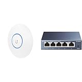 Ubiquiti Networks 2.4GHz/5GHz, 867Mbit, 122m 1x 10/100/1000, 24V Passiv PoE, UAP-AC-LITE & TP-Link TL-SG105 5-Port Gigabit Netzwerk Switch b