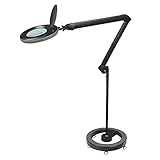 Lumeno LED Lupenleuchte Lupenlampe Arbeitsplatzlampe Kosmetiklampe für Kosmetik Praxis Bastler Lesehilfe Vergrößerungslampe Lupe in 3, 5 oder 8 Dioptrien Schwarz 8 mit R