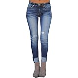 Damen Slim Fit Denim Hosen Fashion Sexy Streetwear Ausgefranst Casual Plus Size Alltag All-Match Commuter Jeans 4XL