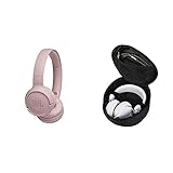 JBL Tune500BT On-Ear Bluetooth-Kopfhörer in Rosa – Faltbarer, kabelloser Ohrhörer mit integriertem Headset & Hama Kopfhörer-Tasche für On Ear/Over Ear Headset (17 x 16,5 x 6 cm, Schutztasche) schw