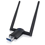 CSL - WLAN Stick 1200Mbit/s WiFi Dual Band Adapter 5GHz + 2.4GHz Dual Band 1200 Mbit/s USB 3.0 WiFi Dongle 1200mbps mit 2 x 5 dBi Antenne für PC Desktop Laptop Windows 7 8 8.1 10 11