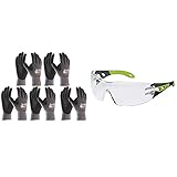 ATG Schutzhandschuh Maxiflex®Ultimate 34-874 Größe 9 EN388 Kategorie II Inhalt: 5 Paar & Uvex Pheos Schutzbrille - Supravision Excellence - Transparent/Schwarz-Grü