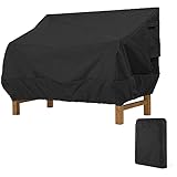 Gartenbank Abdeckung 2 Sitzer, Bank Schutzhülle Winddicht Abdeckplane Oxford Abdeckhaube UV-Beständiges Sitzbankhülle für Bank Gartenmöbel Gartensofa (Schwarz, 147 x 83 x 79 cm)