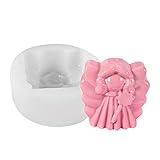 3D Engel Silikonform - 3D Weihnachten Fondantform - DIY Seifenform Kerzenform Kerzengießform Backformen Eiswürfelform für Schokolade, Süßigkeiten, Gummi, Kuchen Dekoration - Zufällige Farb